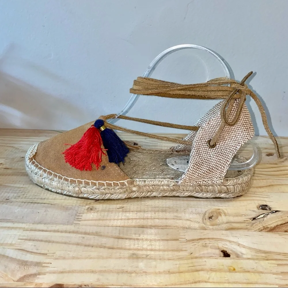 Soludos Espadrille Gladiator Tassel Tan Sandals - Picture 3 of 7
